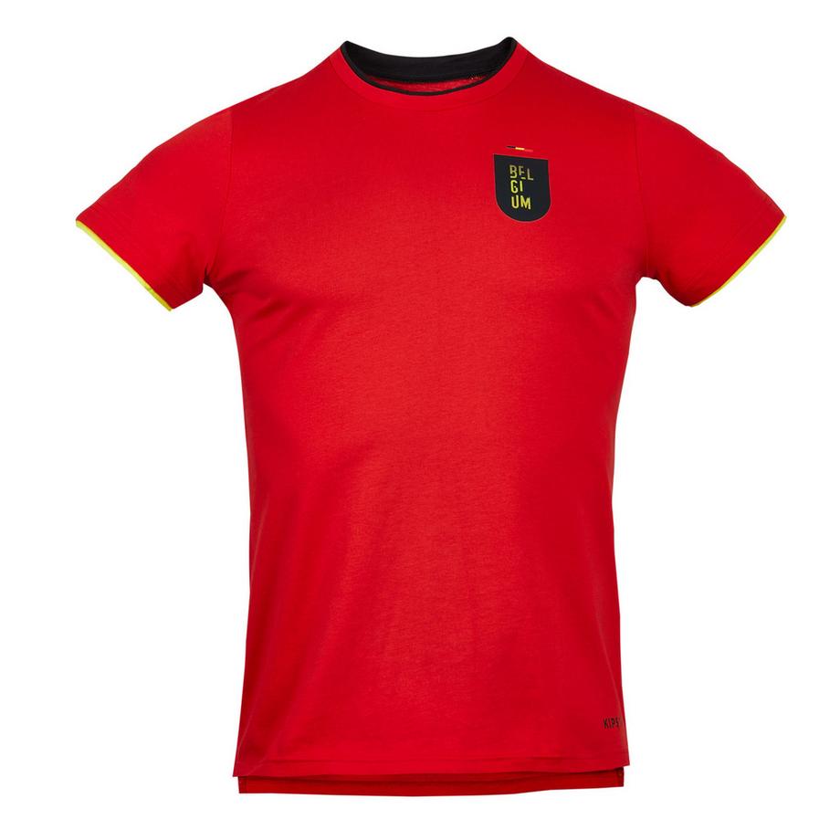 KIPSTA  T-shirt calcio tifosi Belgio 2024 cotone 