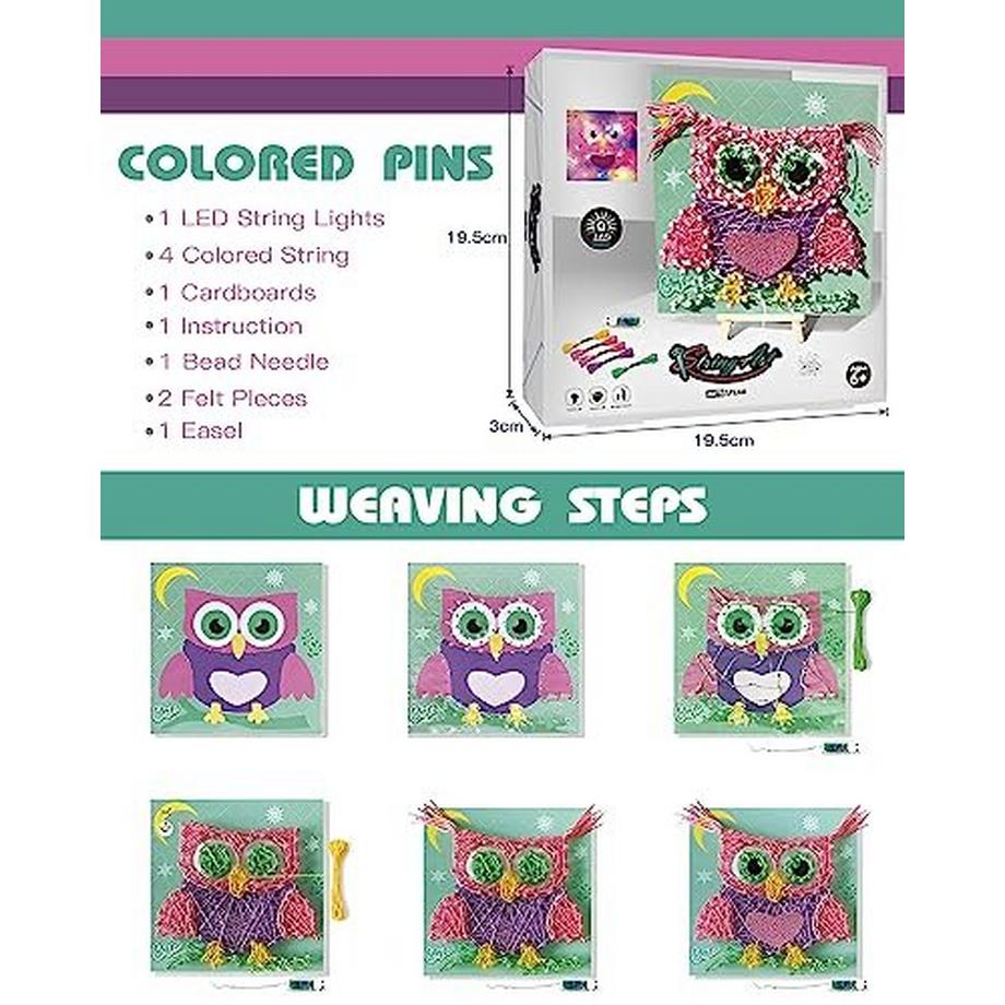 Activity-board  Set de bricolage pour enfants hibou Set de bricolage hibou avec lumière LED Set de bricolage de décoration fait à la main Set de bricolage créatif 