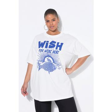 T-shirt oversize. Manches courtes. Imprimé poisson