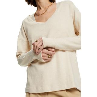 ESPRIT T-shirt spazzolata scollo a V maniche lunghe  