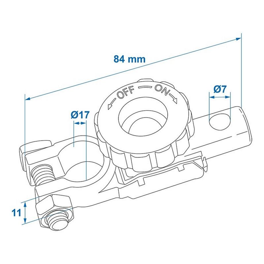 Pricenet  Batteriepolklemme (-) 17,5 mm mit Trennschalter 