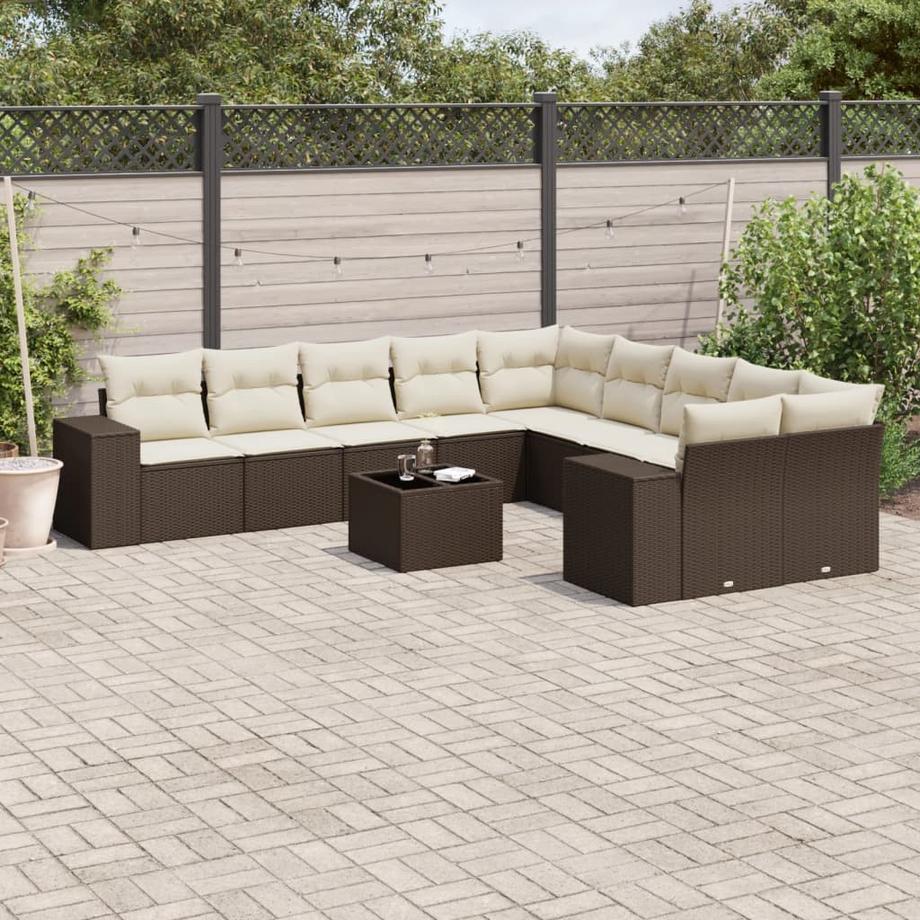 VidaXL Ensemble de canapés de jardin rotin synthétique  