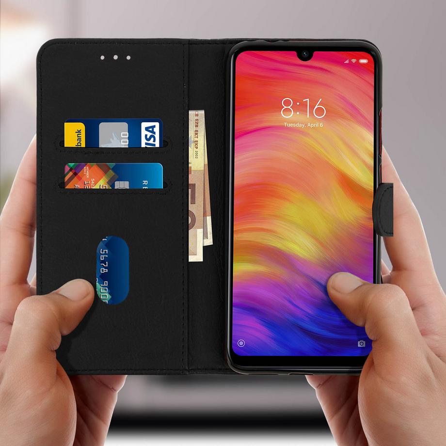 Avizar  Custodia Flip Redmi Note 7 Nero 