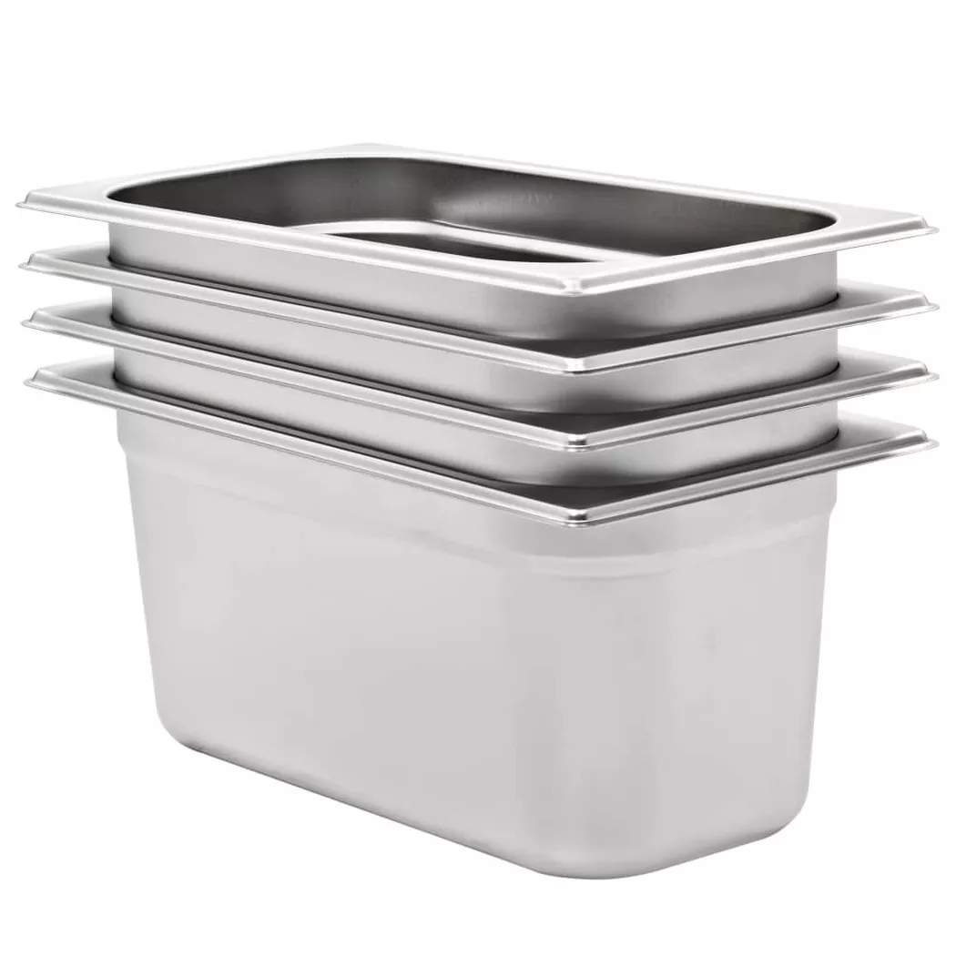 Récipients Gastronorm 4 pcs GN 1 3 150 mm Acier inoxydable