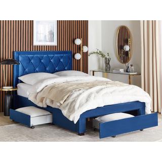 Beliani Letto contenitore en Velluto Glamour LIEVIN  