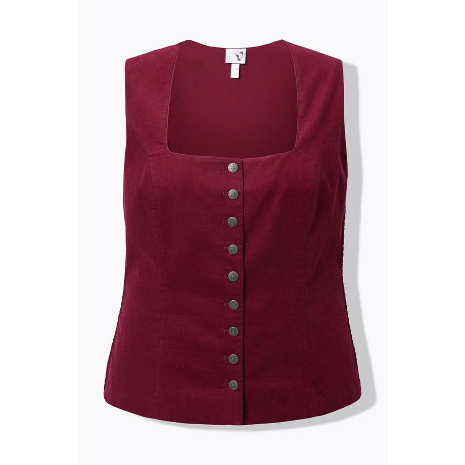 Ulla Popken Corsetto Trachten Cord Smock Slim senza Maniche  