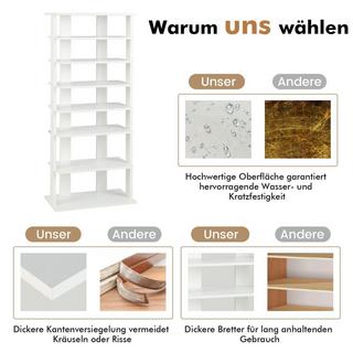 Northix Scarpiera Scarpiera a 7 livelli in stile retrò 45 x 25 x 110,5 cm bianca  