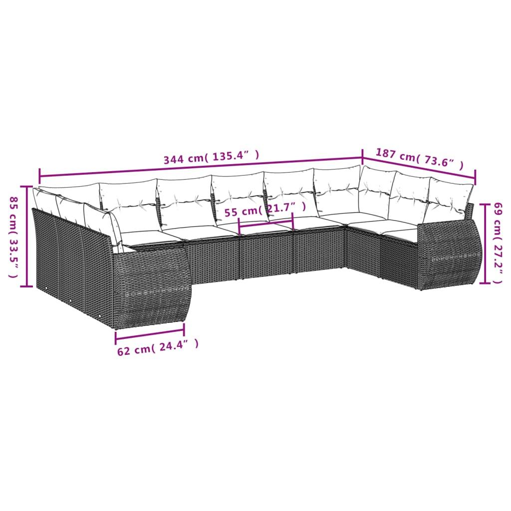 VidaXL Garten sofagarnitur poly-rattan  