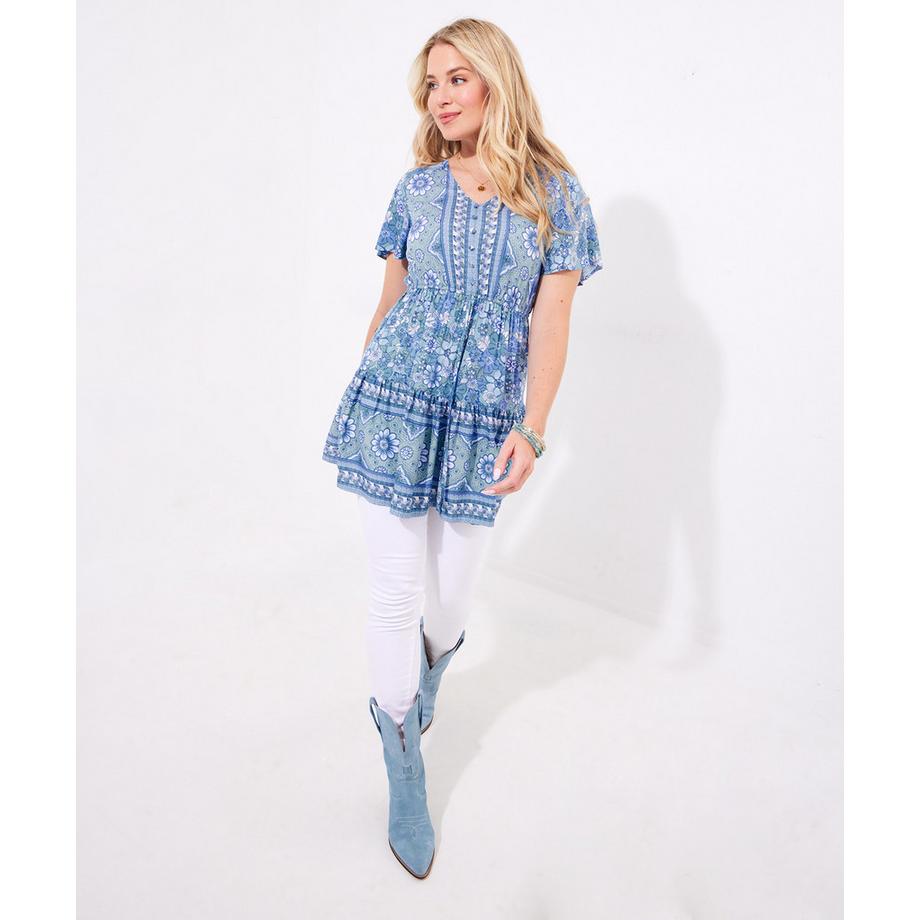 Joe Browns Tunica Bordo Floreale Cintura da Annodare  