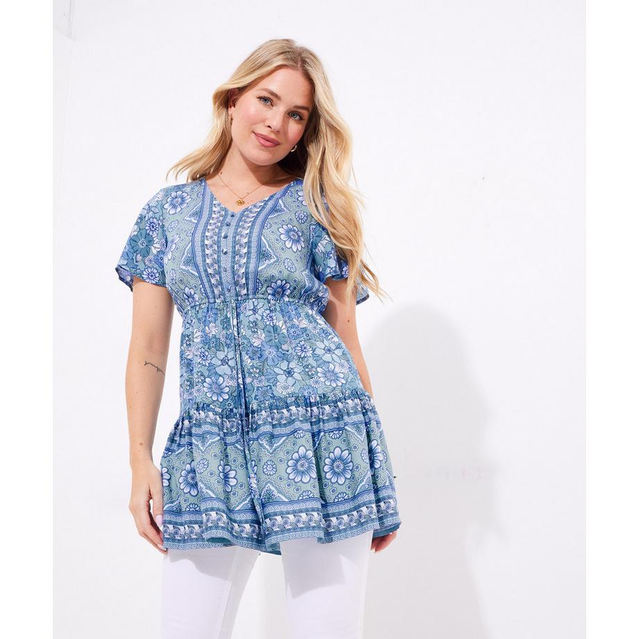 Joe Browns Tunica Bordo Floreale Cintura da Annodare  