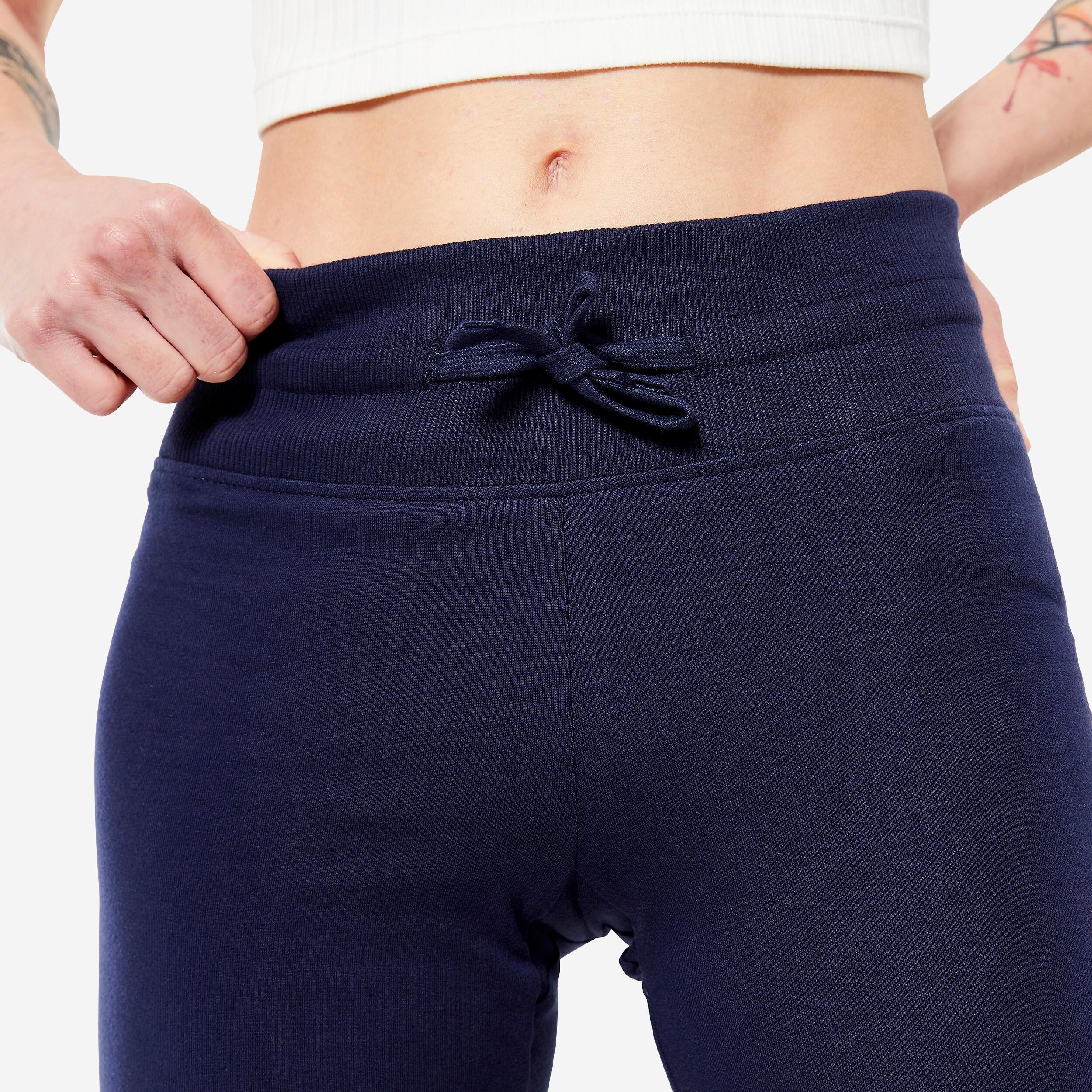 DOMYOS  Leggings donna Gamba Dritta regolabile cotone 