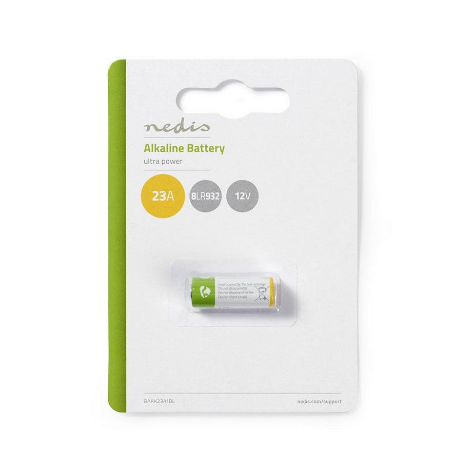Nedis  Alkalibatterie 23A | 12 V DC | 1-Blister | 8LR932 | Grön / Gul 