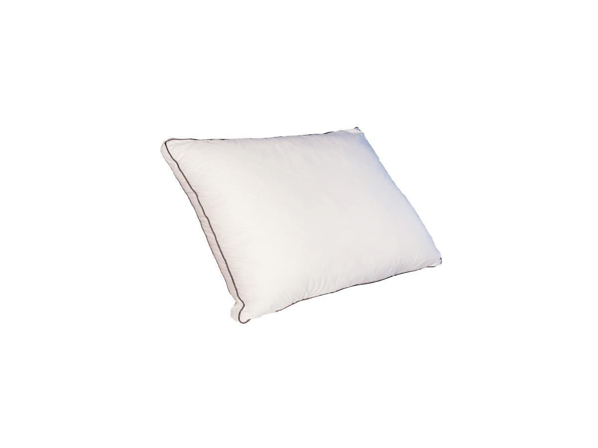 Vente-unique Lot de 2 oreillers sensation duvet en percale de coton 91 fils/cm² 50 x 70 cm - 700 gr - Blanc - AUXENCE  