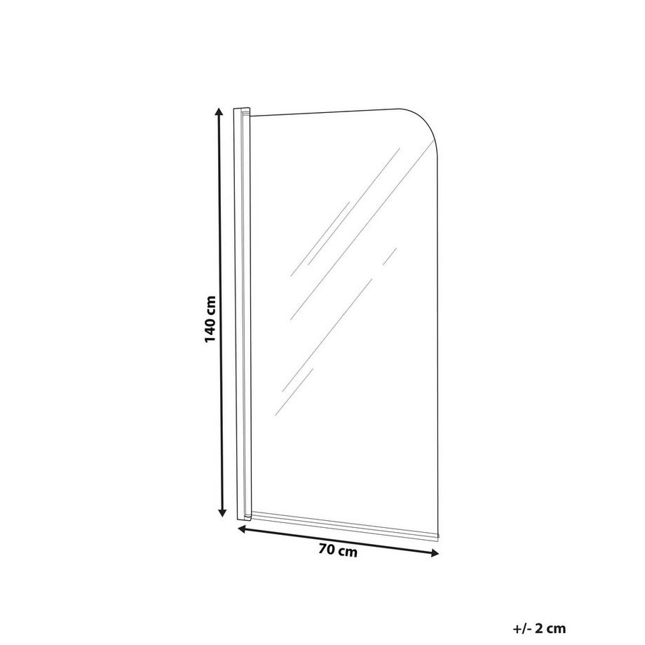 Beliani Badewannenaufsatz aus Sicherheitsglas  LAPAN II  
