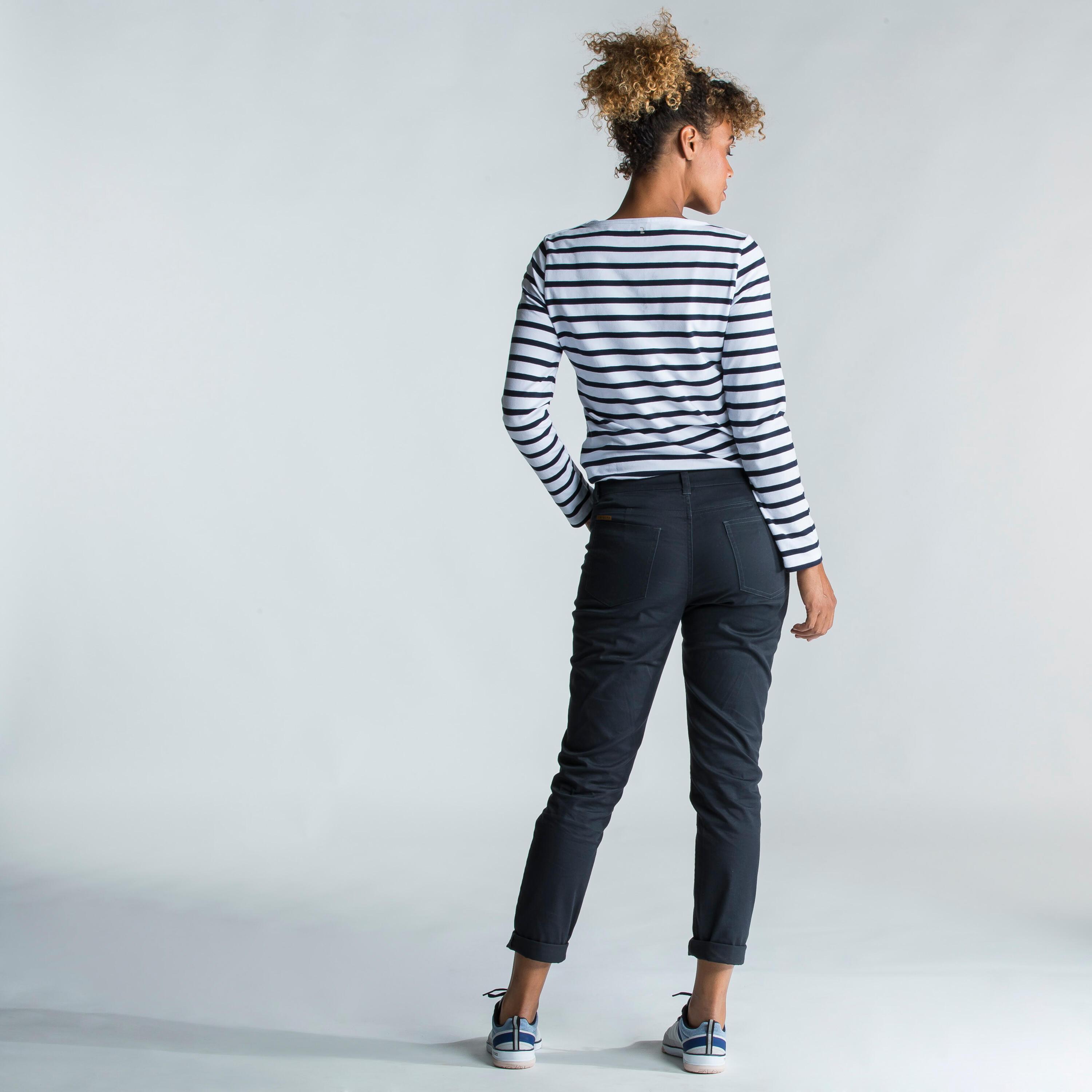 TRIBORD  T-shirt maniche lunghe donna vela elasticizzato cotone 