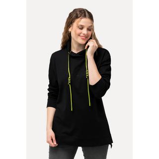 Ulla Popken Sweat-shirt Motif Lettre Col Montant Manches Longues  