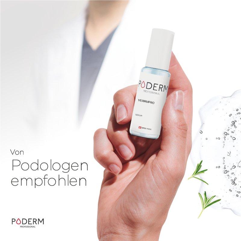 PODERM  Verrupro Lösung für Füße und Hände - Von Podologen empfohlen - 100% Natürlich & Vegan - Swiss Made 