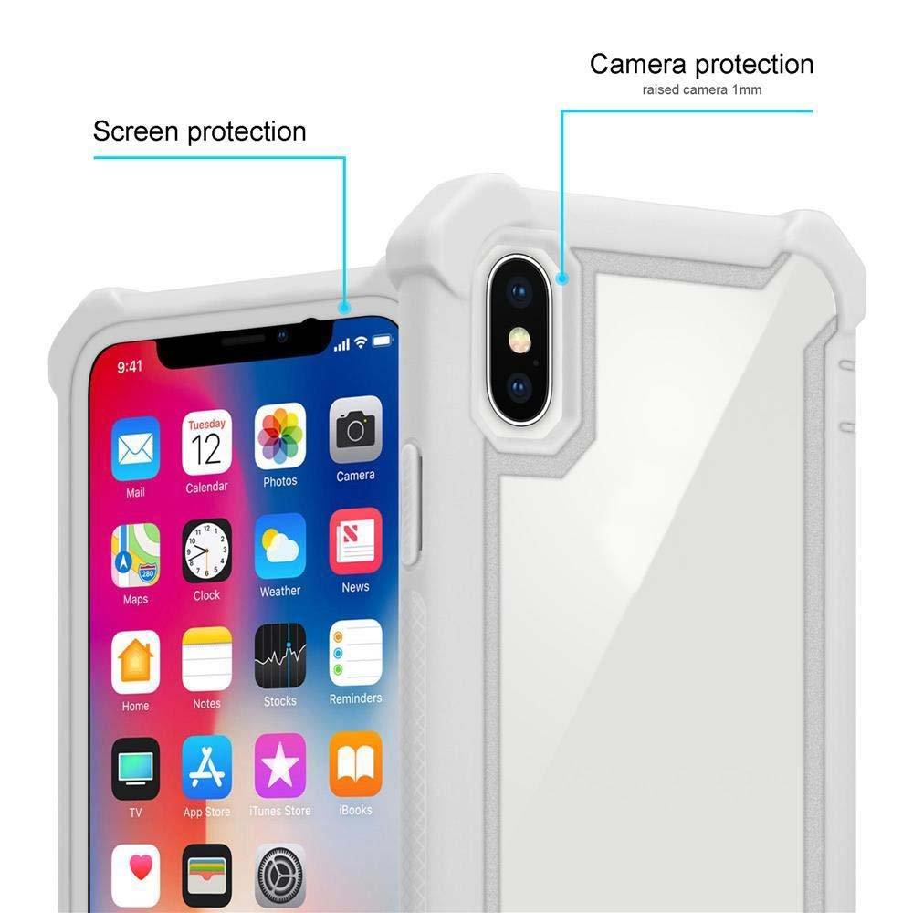 Cadorabo  Housse compatible avec Apple iPhone XS MAX - Coque de protection 2 en 1 avec bord en silicone TPU et dos en verre acrylique 