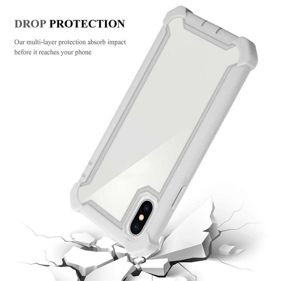 Cadorabo  Hülle für Apple iPhone XS MAX 2-in-1 TPU Silikon-Rand Glas-Rücken 