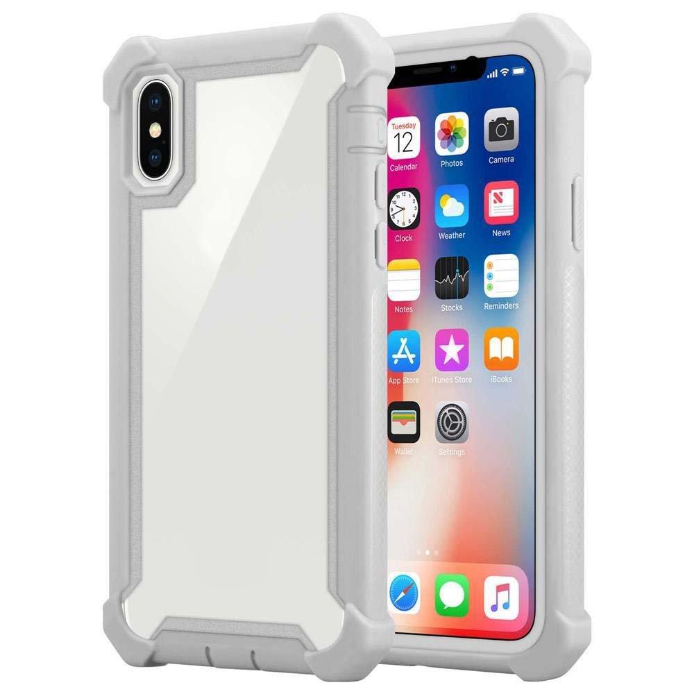 Cadorabo  Housse compatible avec Apple iPhone XS MAX - Coque de protection 2 en 1 avec bord en silicone TPU et dos en verre acrylique 