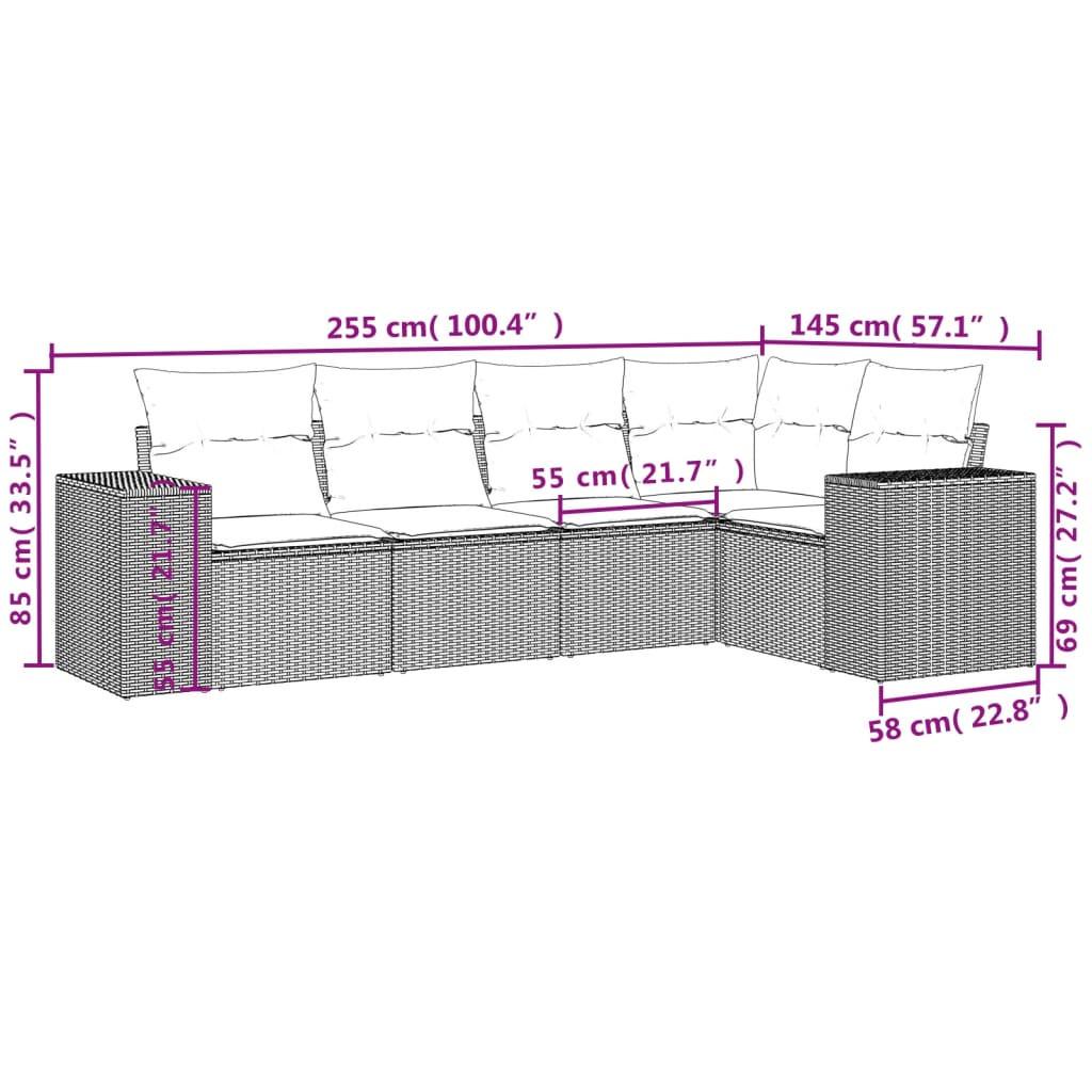 VidaXL set divano da giardino Polirattan  