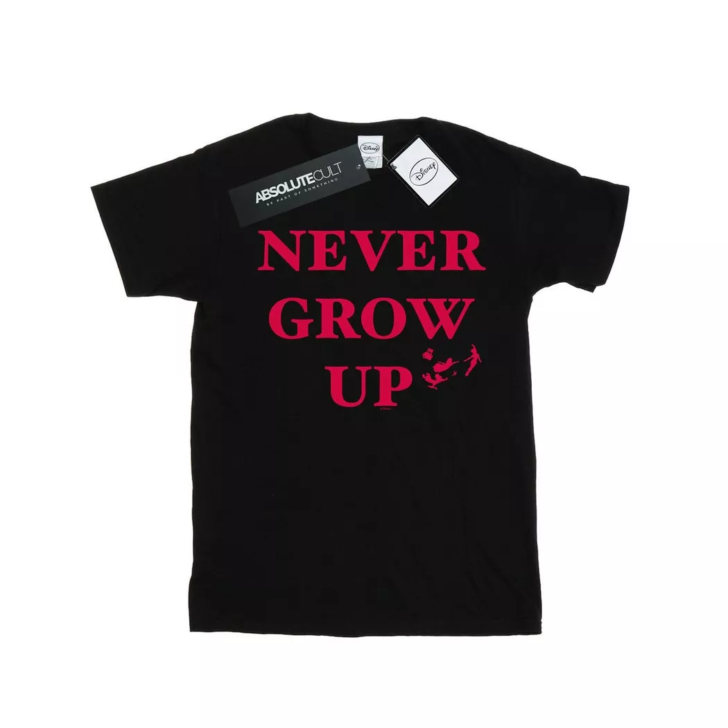 Disney - Never Grow Up TShirt, für Damen, Schwarz, Größe XL