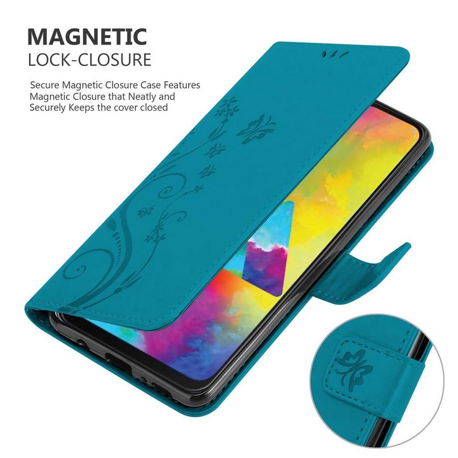 Cadorabo  Hülle für Samsung Galaxy M21 / M30s Blumen Design Magnetverschluss 