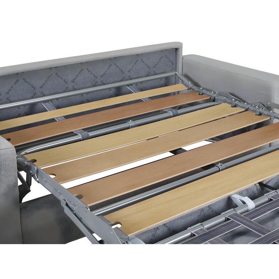 Vente-unique Canapé 4 places convertible express en velours anthracite - Couchage lattes larges 160 cm - Matelas 14 cm avec mémoire de forme CALITO  