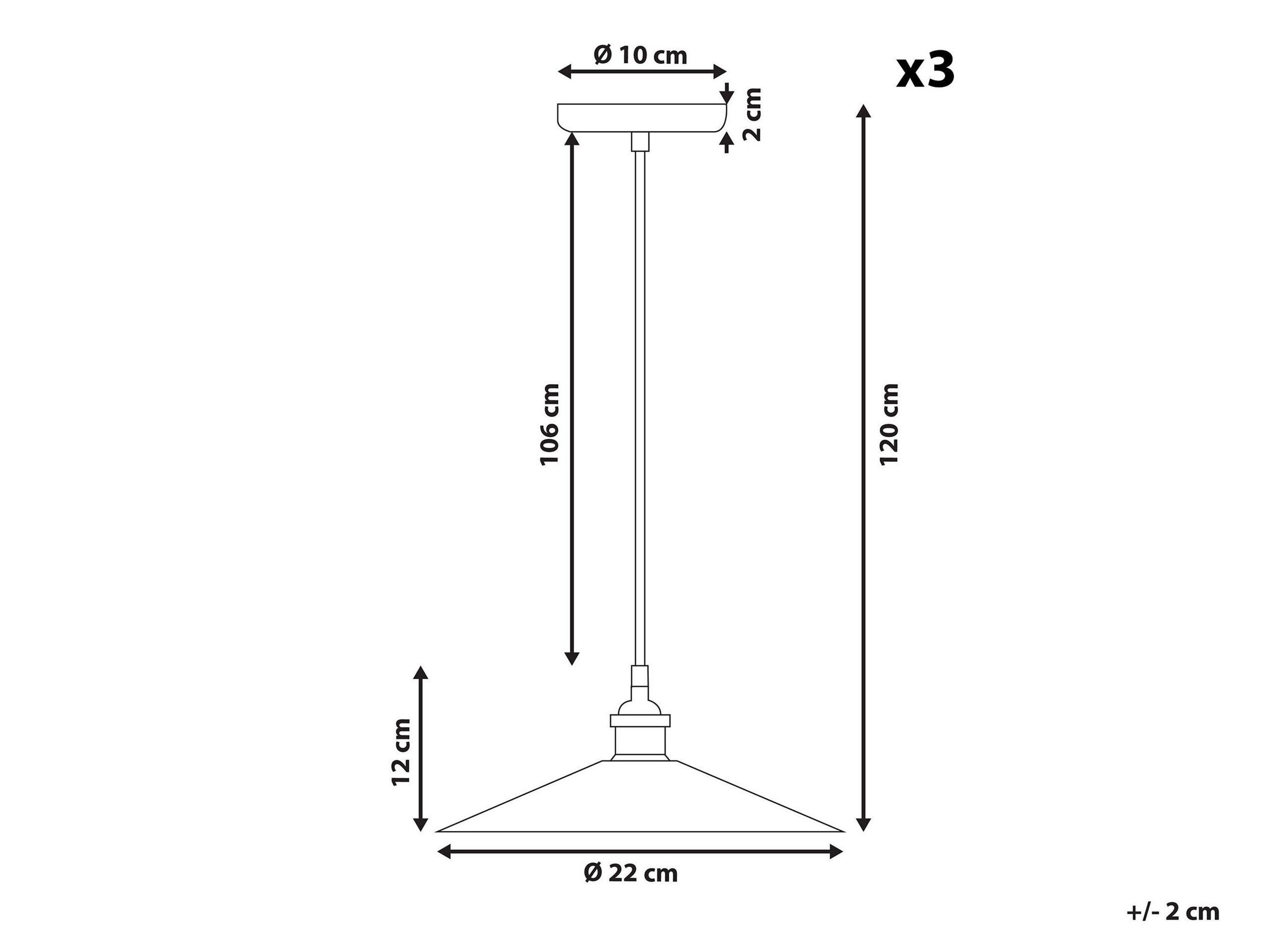 Beliani Set de 3 lampes en Métal Rétro SWIFT  