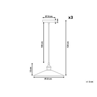 Beliani Set di 3 lampade en Ferro Retrò SWIFT  