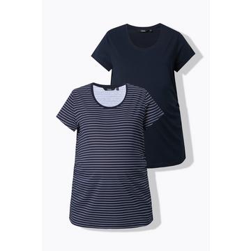 T-shirts Bellieva en lot de 2. Manches courtes et fronces sur les côtés