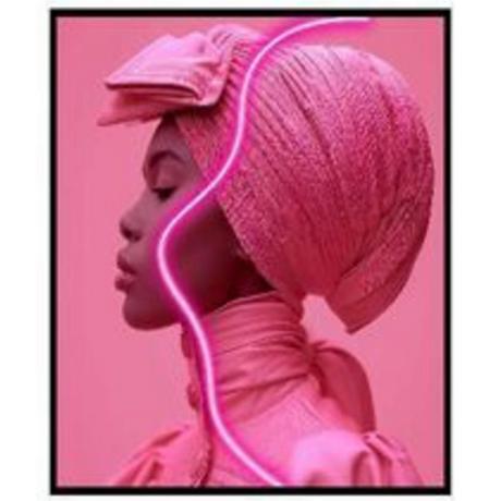 KARE Design Image encadrée pink Woman LED 80x80  