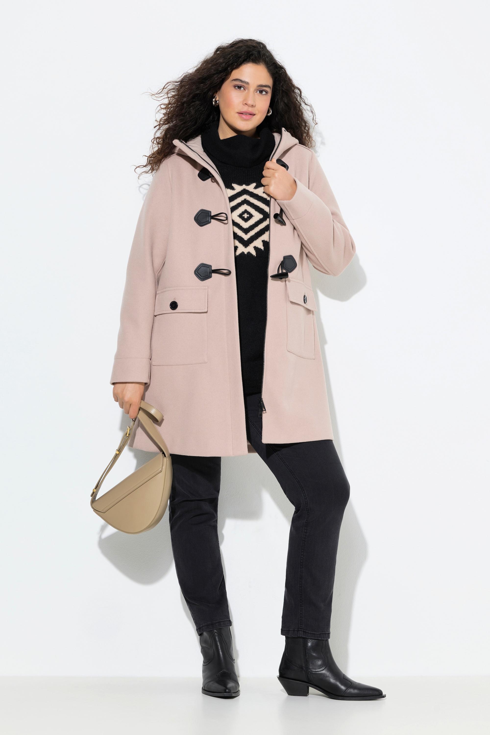 Ulla Popken Dufflecoat Knebelknöpfe Kapuze  