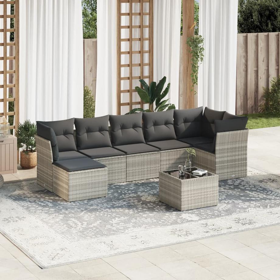 VidaXL Ensemble de canapés de jardin rotin synthétique  