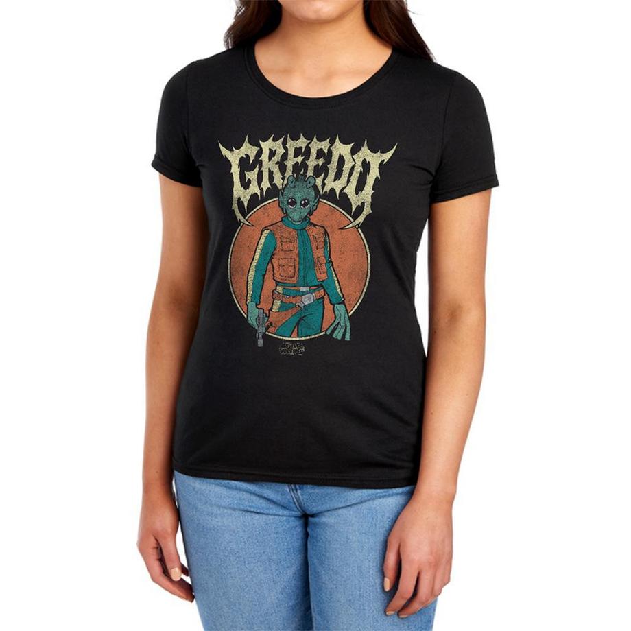 STAR WARS T-Shirt Stampa Metallica Greedo  