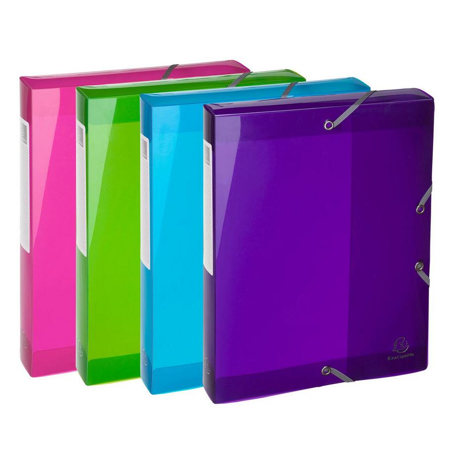 Exacompta Boite de classement en polypropylène Dos 40mm Iderama PP - A4 - x 4  