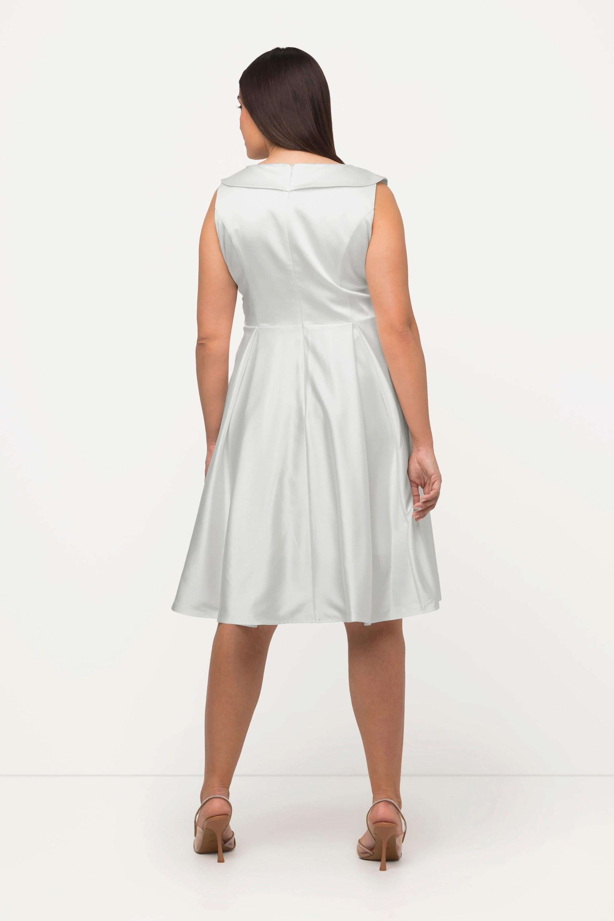 Ulla Popken Abito da Sera Linea A Drappeggiato Senza Maniche  