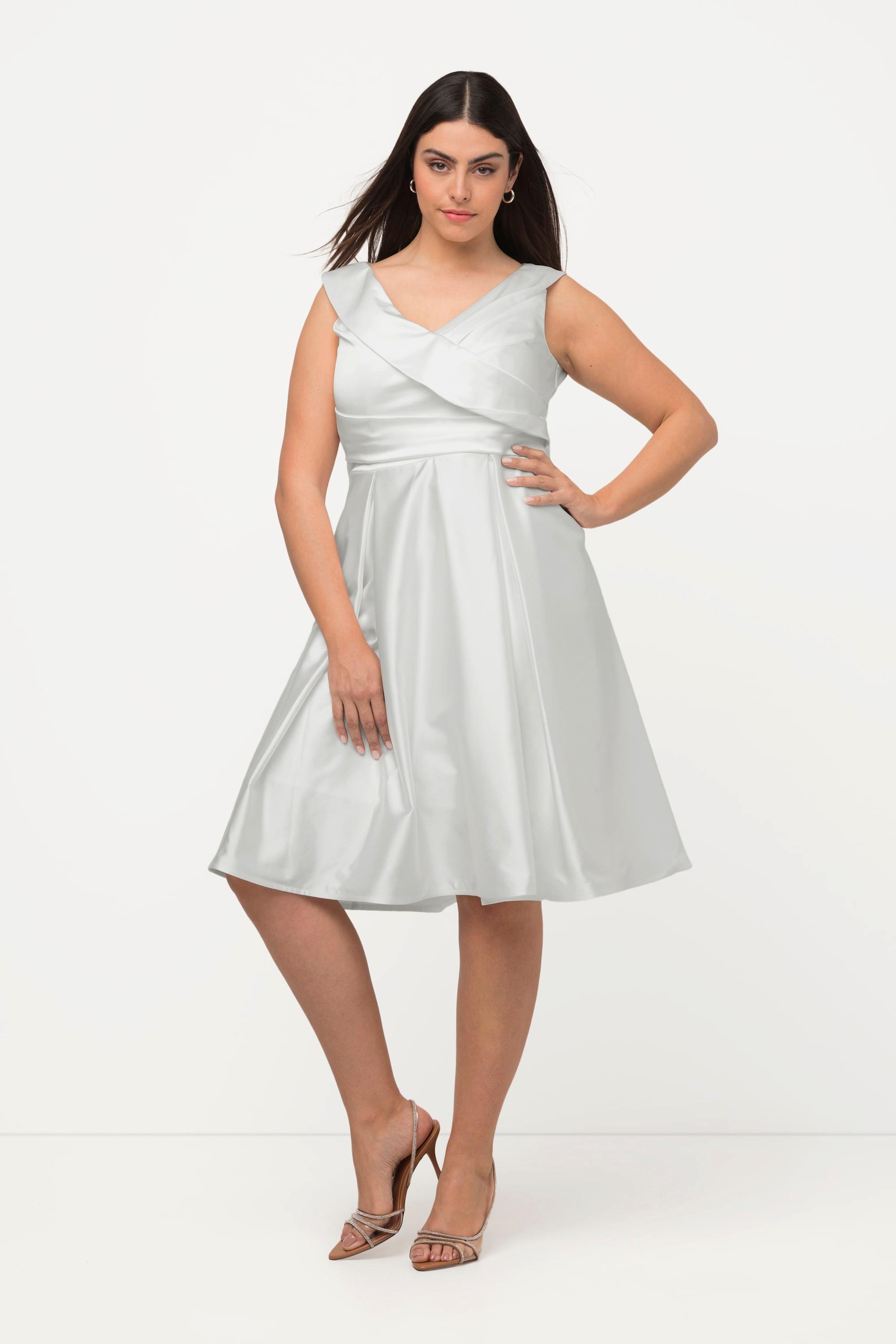 Ulla Popken Abito da Sera Linea A Drappeggiato Senza Maniche  