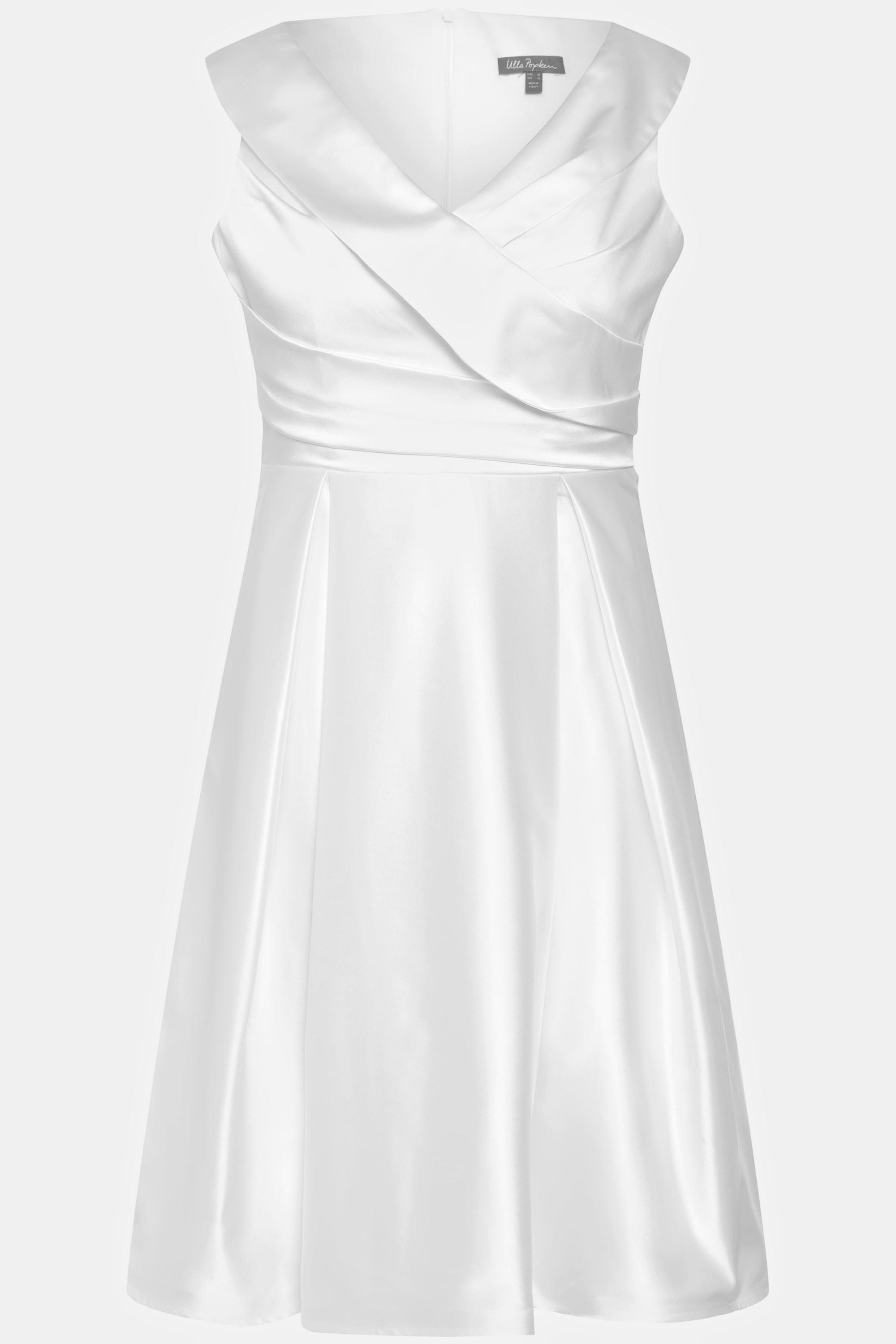 Ulla Popken Abito da Sera Linea A Drappeggiato Senza Maniche  