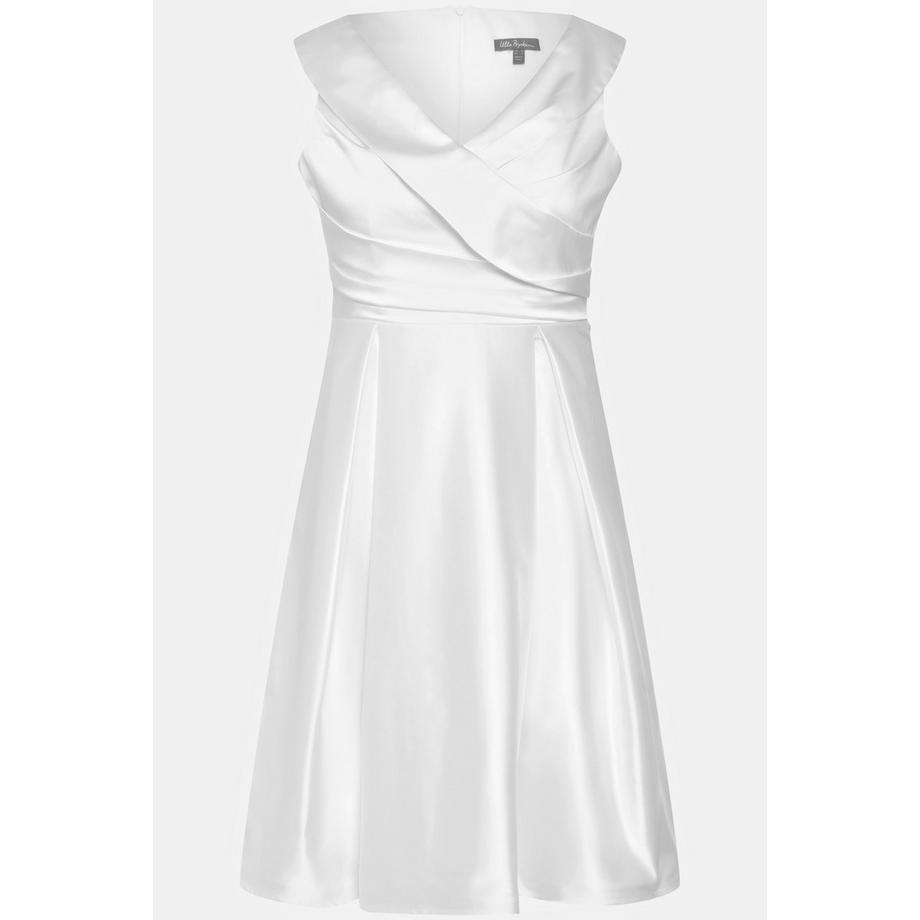 Ulla Popken Drapiertes A-Linien Ärmelloses Abendkleid  