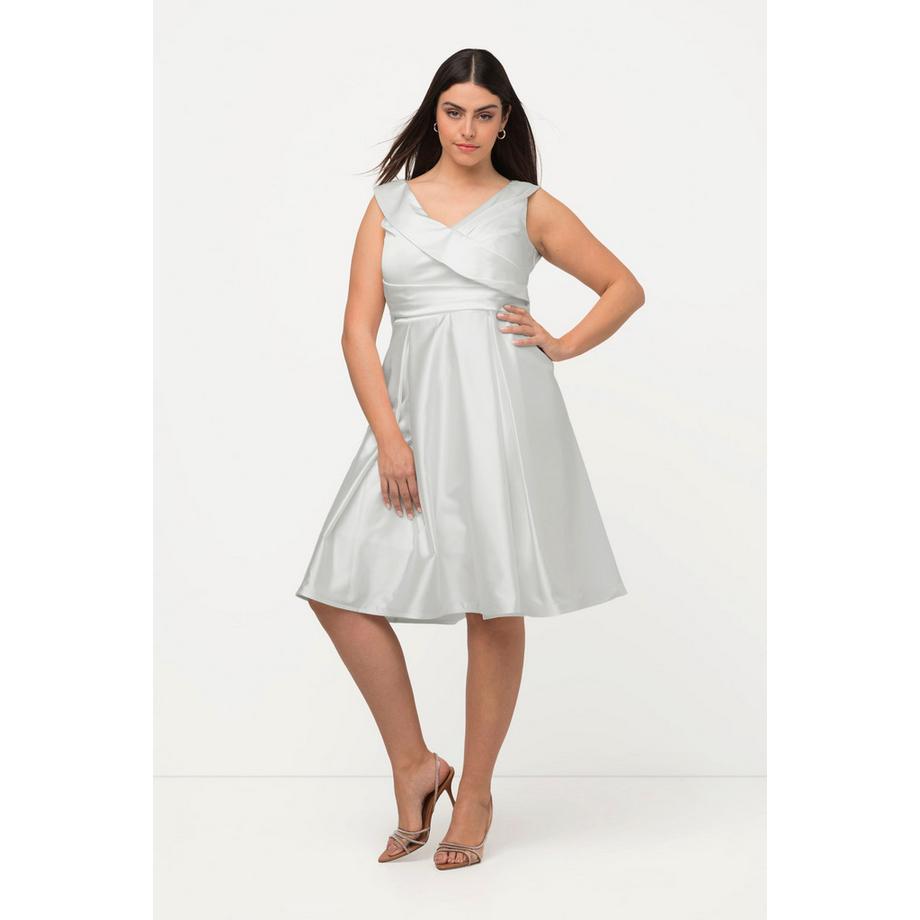 Ulla Popken Drapiertes A-Linien Ärmelloses Abendkleid  