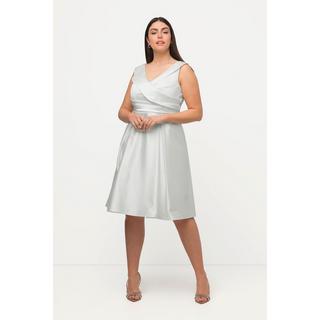 Ulla Popken Abito da Sera Linea A Drappeggiato Senza Maniche  