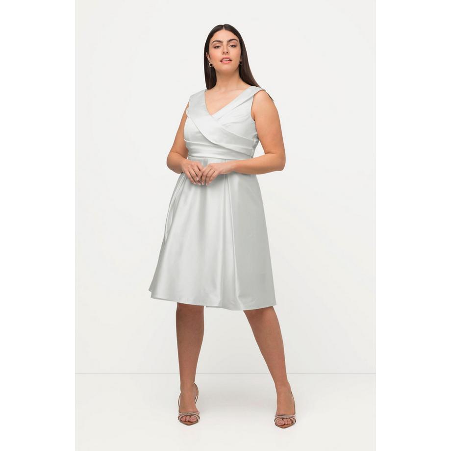 Ulla Popken Drapiertes A-Linien Ärmelloses Abendkleid  