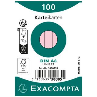 Exacompta Confezione 100 cartoncini bristol a righe non perforati 55x74mm - x 48  