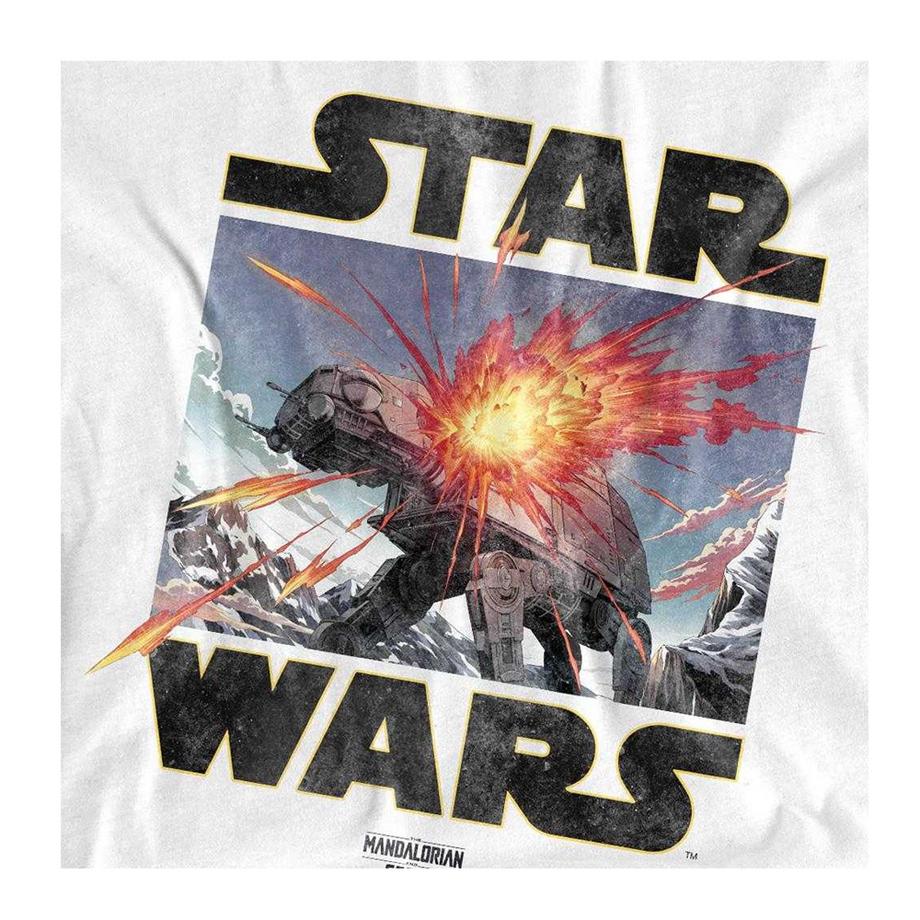 Star Wars: The Mandalorian T-Shirt Motivo At At Attack  
