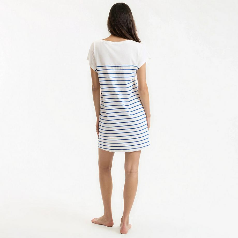 La Redoute Collections Chemise de nuit rayée à manches courtes  