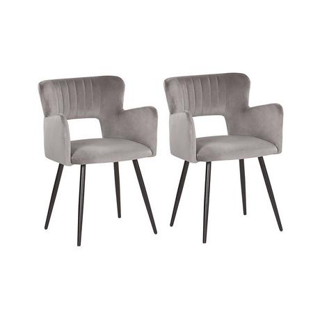 Beliani Lot de 2 chaises en Velours Moderne SANILAC  