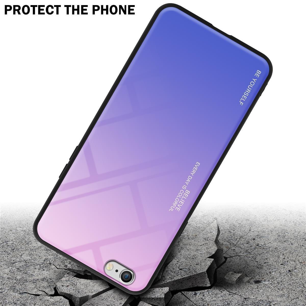 Cadorabo  Housse compatible avec Apple iPhone 6 / 6S - Coque de protection bicolore en silicone TPU et dos en verre trempé 