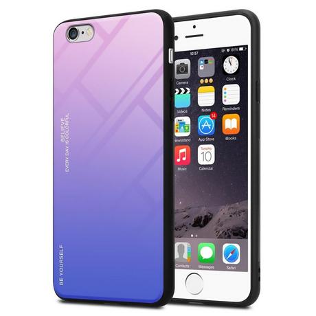 Cadorabo  Housse compatible avec Apple iPhone 6 / 6S - Coque de protection bicolore en silicone TPU et dos en verre trempé 