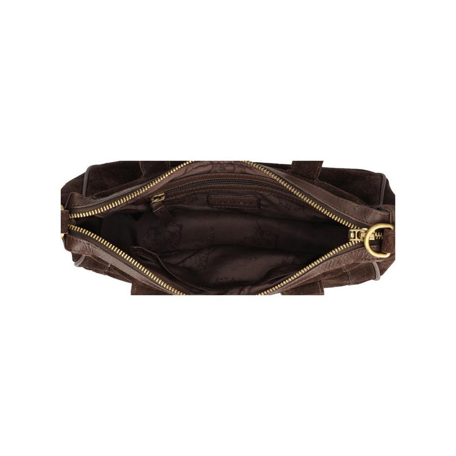 BURKELY Sac à bandoulière en cuir velours avec bandoulière amovible  